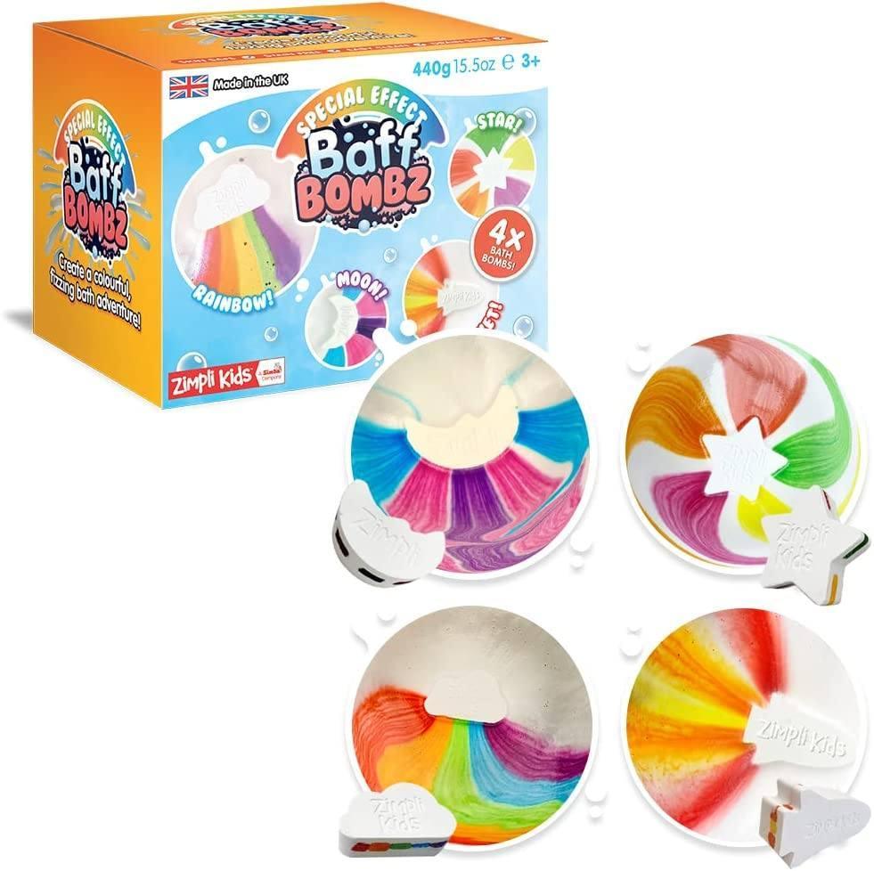 Zimpli Kids Fizzing Special Effect Baff Bath Bombz - 4 Pack 440g - TOYBOX Toy Shop