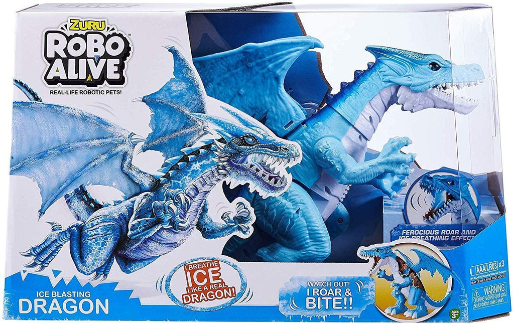 ZURU Robo Alive Fire Breathing Roaring Dragon Red or Ice Blasting Blue Dragon - TOYBOX Toy Shop