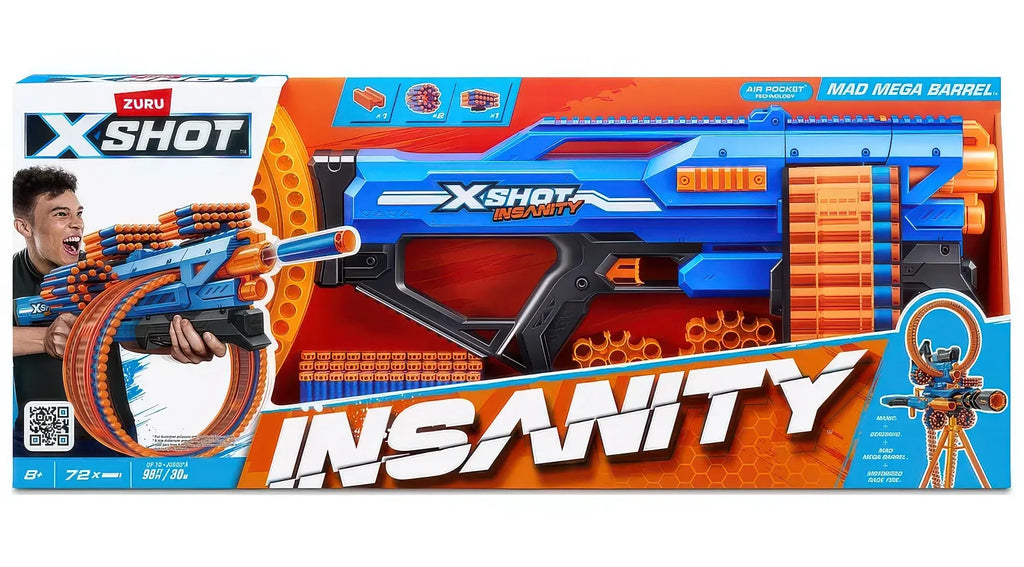 ZURU X-Shot Insanity Mad Mega Barrel Blaster - TOYBOX Toy Shop