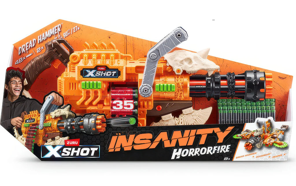 ZURU XSHOT Insanity HorrorFire Dread Hammer 48 Darts - TOYBOX Toy Shop