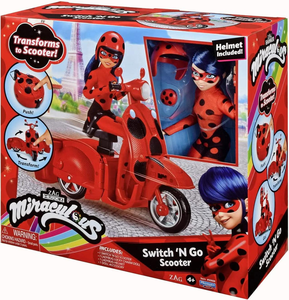 Miraculous Ladybug Switch And Go Scooter With Doll - TOYBOX